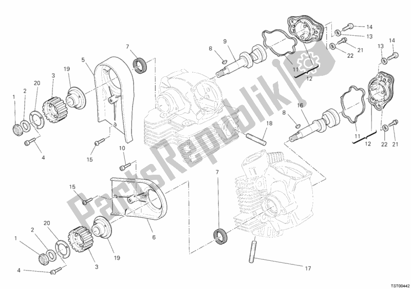 All parts for the Camshaft of the Ducati Monster 795-Thai 2012